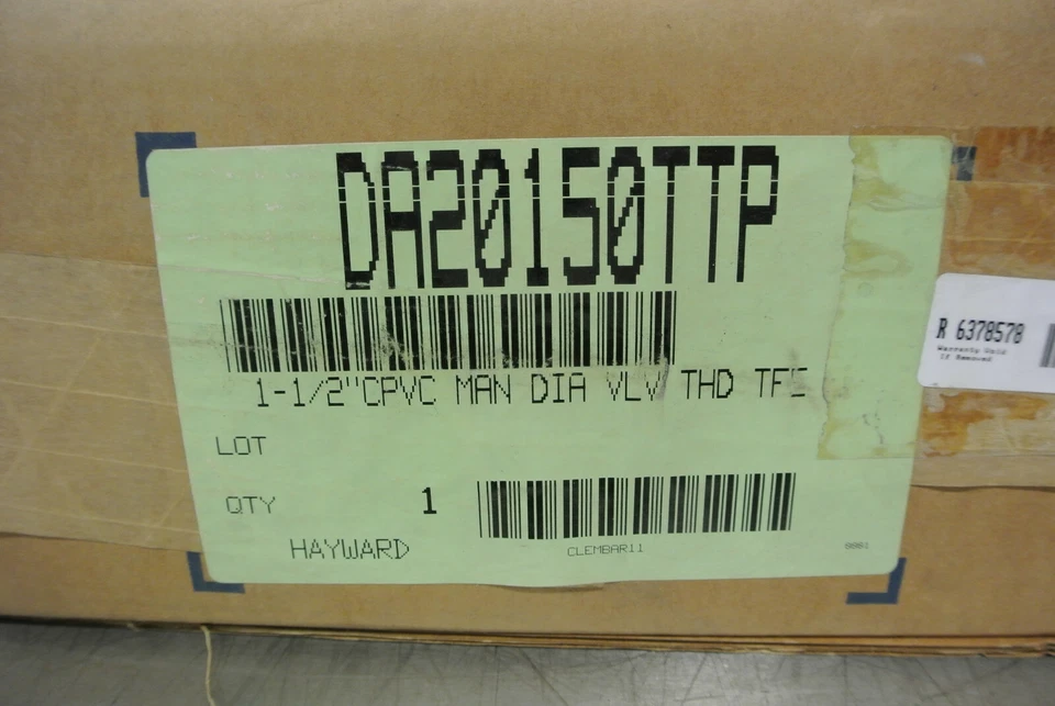 1-1/2" HAYWARD DA20150TTP CPVC MANUAL DIAPHRAGM VALVE THREADED TEFLON SEATS - Image 3 of 4