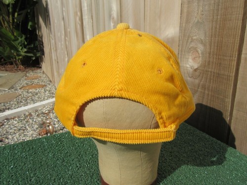 Vintage Cache Valley Brand Beaver Utah Yellow Corduroy Baseball Hat Cap - Picture 4 of 10