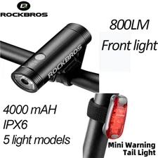 ROCKBROS  Bike Light Set Headlight Cycling USB Rechargeable Safety Tail Light 