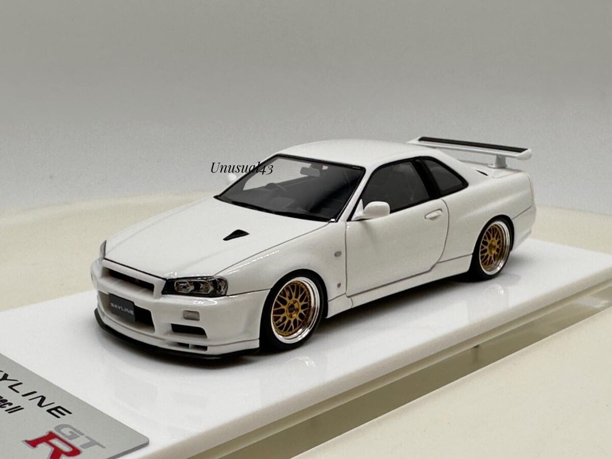 1/43 Make Up Nissan Skyline R34 GTR V-Spec ll White with BBS 1/43 Make Up Nissan Skyline R34 GTR V-Spec ll White with BBS