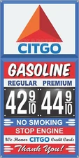 CITGO GAS STATION PRICE PER GALLON OLD PUMP SIGN REMAKE ALUMINUM SIZE OPTIONS