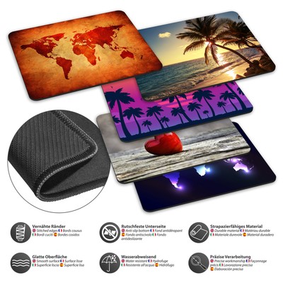 Design Mauspad Gaming Mouse Pad mit vernähten Rändern, rutschfest und abwaschbar