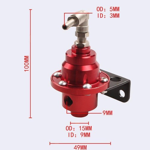 Universal Adjustable Fuel Pressure Regulator with Oil Gauge and End Fitting - Picture 4 of 13