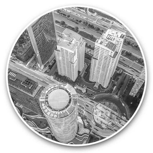 2 x Vinyl Stickers 20cm (bw) - Mexico City Cityscape Buildings  #43215