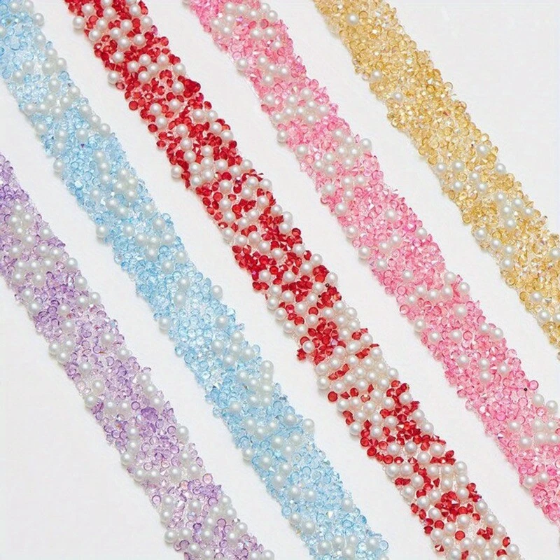 180cm Bling Strass Kunstperlen Selbstklebend Band Klebeband Kristall Strip - Bild 2 von 4