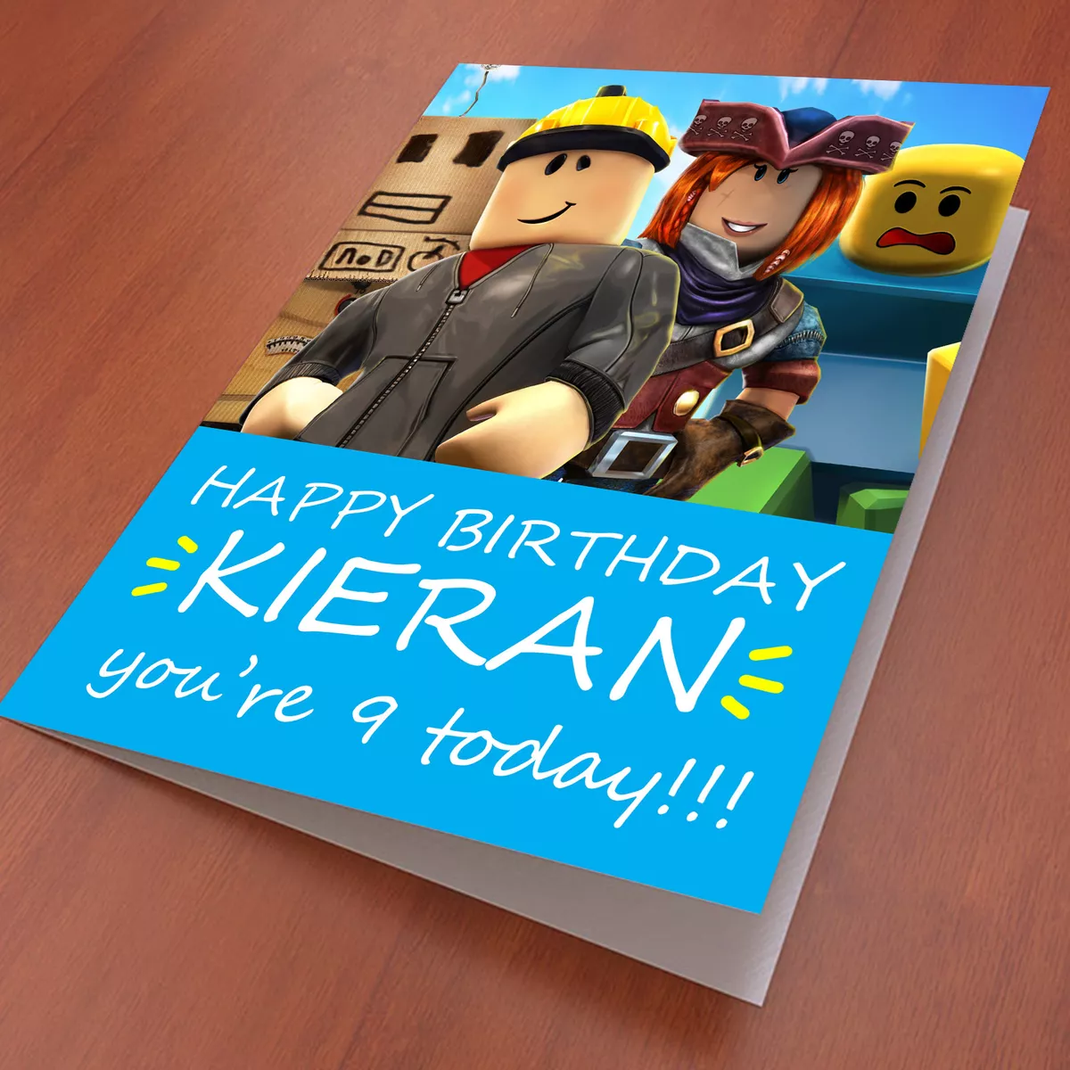 ROBLOX Personalised Birthday Card, Birthday Roblox Card, Kids