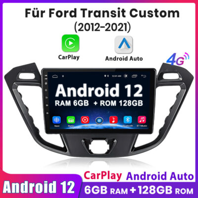 Für Ford Transit Custom 2012-2021 6+128GB Android 12 Carplay Autoradio GPS Navi