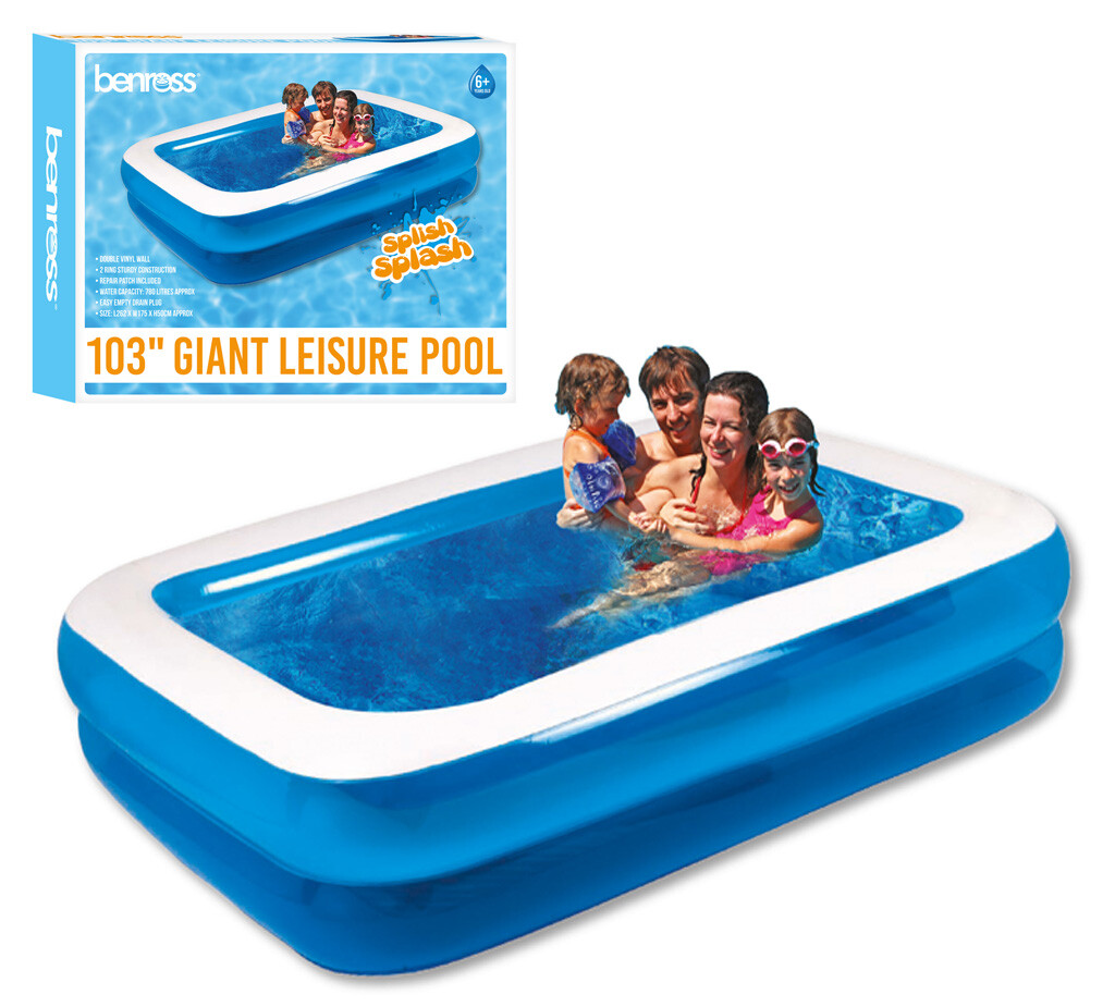 "PISCINA INFLABLE RECTANGULAR JUMBO DELUX PISCINA FAMILIAR DIVERSIÓN REMO 103"
