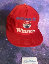 Vtg 70s WINSTON NATIONAL 500 Racing USA Red Hat Cap Snapback NASCAR Foamless