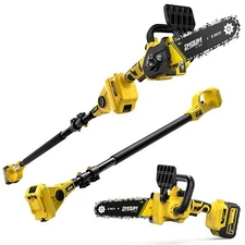 2-in-1 Brushless Pole Saw & Mini Chainsaw, IMOUMLIVE 8" Cutting Cordless Power..
