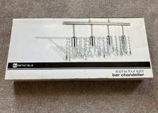 Au Naturale Sophia Four Light Bar Chandelier Pendent Chrome Crystal New In Box