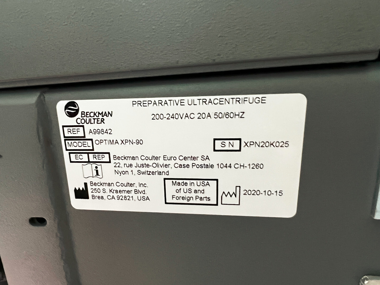 Mint!! 2021!! Beckman Coulter Optima XPN90 Ultracentrifuge / 6 mo wrty eBay