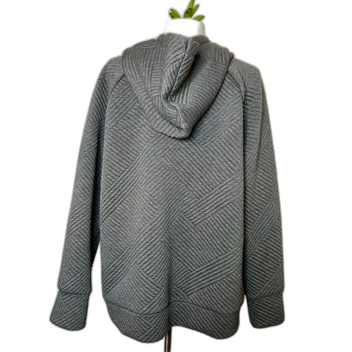 GreenTea gray quilted hoodie - L - Picture 2 of 4