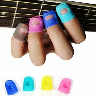 10x Guitar Ukulele Fingertip Finger Picks Protector Thumb Bass Silicone Plectrum
