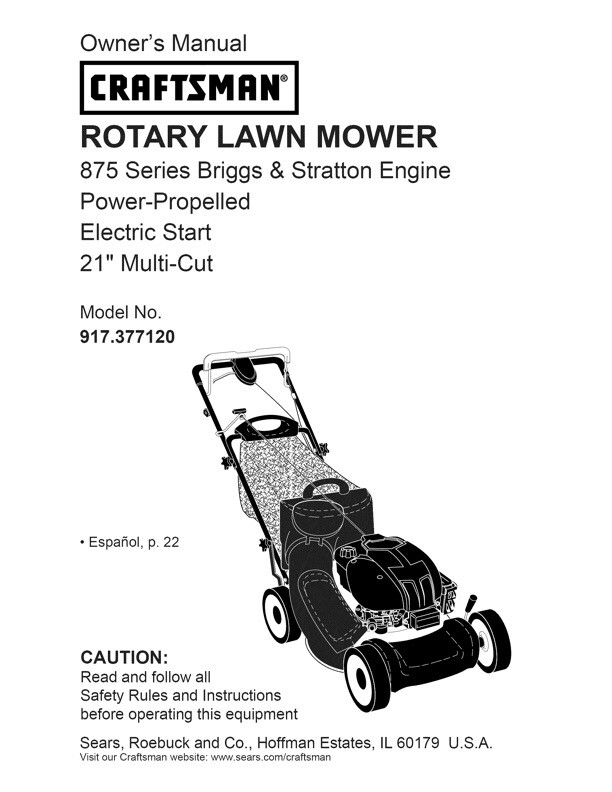 Self Propelled Lawn Craftsman Precision Plus Lawn Mower Manual