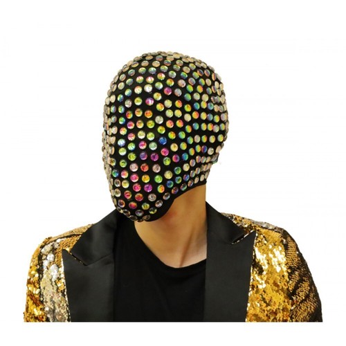 Rainbow Stones Mask Halloween Over the Head Full Face Yeezus Masquerade Mask - Picture 3 of 3