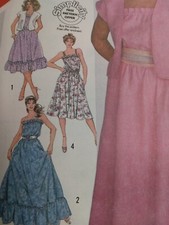 Dress Maxi Ruffle Sundress 10 12 14 Simplicity 5988 Sewing Pattern Cottagecore
