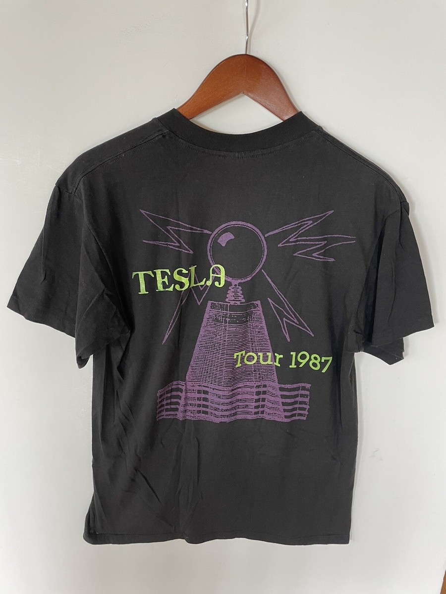 【80's Vintage】TESLA Tour 1987 USA製 Tシャツ Vintage 1987 TESLA Mechanical Resonance Concert Tour T-Shirt