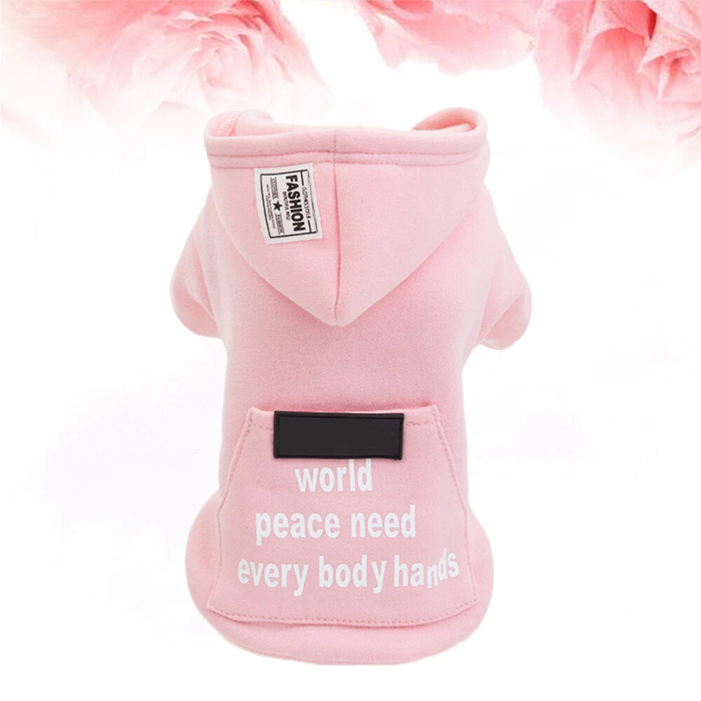 VETEMENTS Vestiti per cani animali domestici felpe con cappuccio calde due piedi maglione costume per animali domestici taglia S rosa