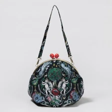 Yuko Higuchi Gamaguchi Pouch Bag Boris Tile Black Boris Zakkaten OOP