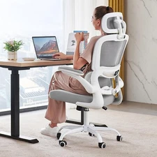 Office Chair Ergonomic Desk Chair, 330 LBS Home Mesh Office Desk Chairs (Grey)