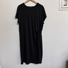 The Limited front tie Jersey t-shirt black knee length Casual Dress Plus size 3X