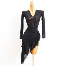 NEW Latin Ballroom Dance Dress Modern Salsa Waltz Standard Long Dress G520 Black