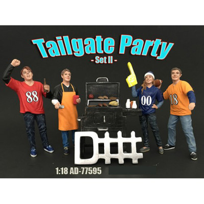 TAILGATE PARTY SET II 4PC FIGURE SET 1:18 BY AMERICAN DIORAMA 77595