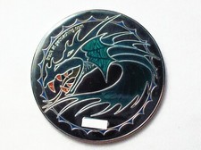 Dragon Tails - Emerald - Polished Nickel Finish - New Unactivated Geocoin