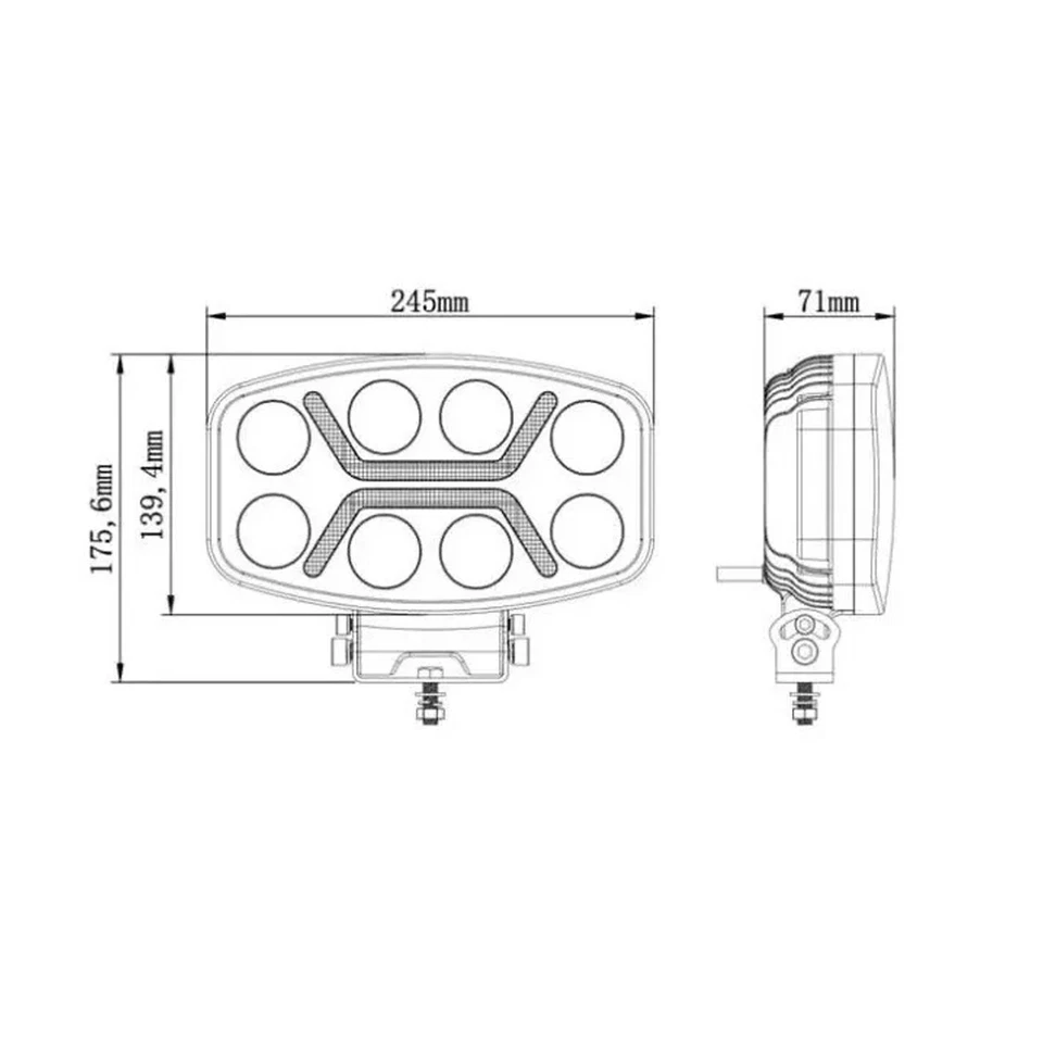 4x LED Phares Feux Longue Portée 12V 24V LED 100W Feu Route camion - Photo 3/4