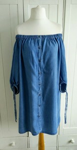 new look denim button dress