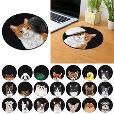 Cute Animal Round Gaming Mouse Mat Pad Non-Slip Circle Mousepad For Computer PC