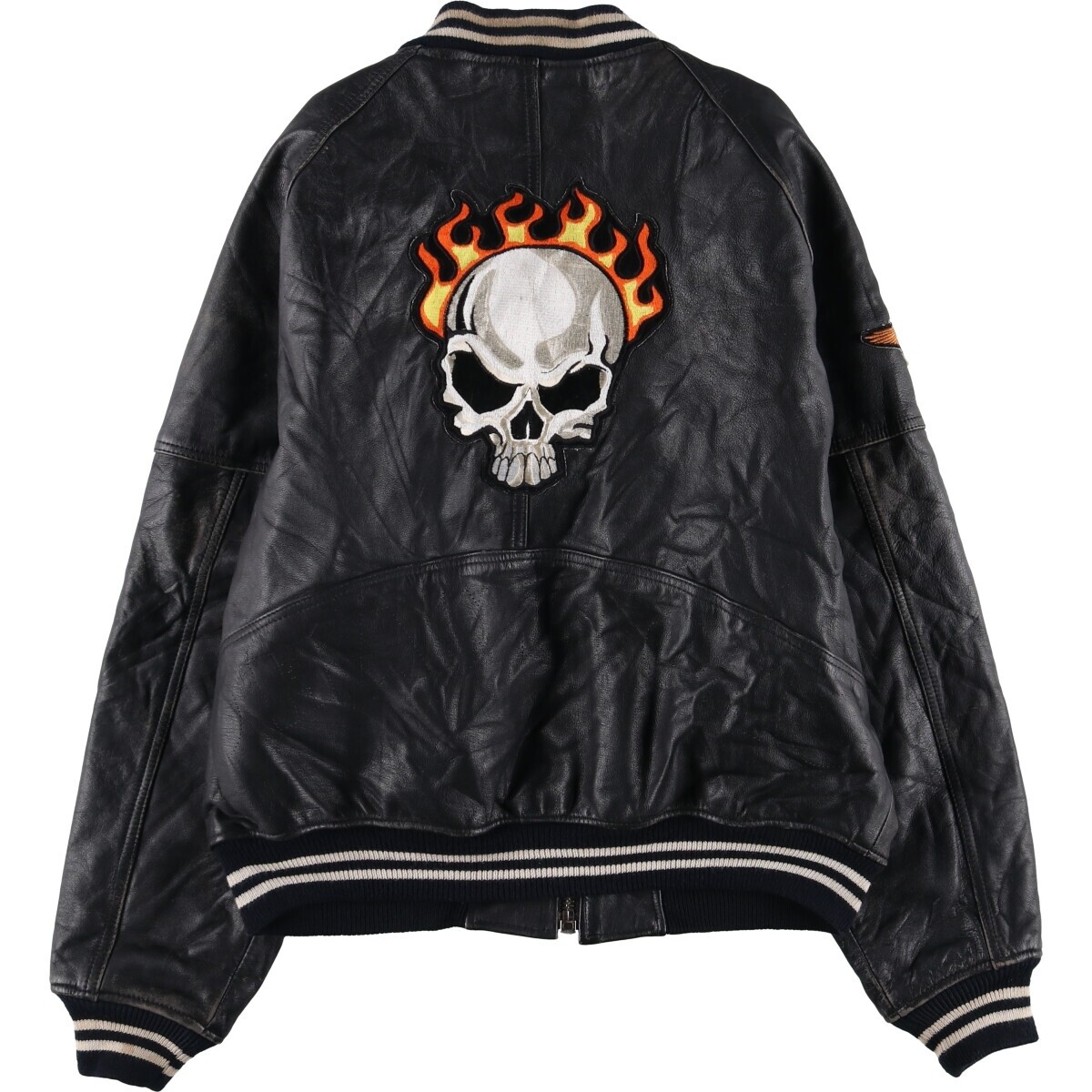 Avirex Harley-Davidson Fire Skull Leather Blouson Jacket Men