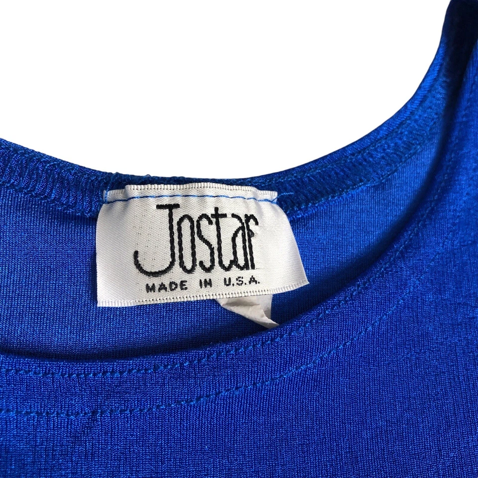 Camiseta sin mangas Jostar vintage para mujer azul medio ajustada elástica EE. UU. AÑOS 90 Foto 3 de 4