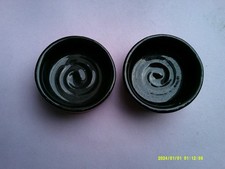 2 NEW BUTTER PAT DISHES, STUDIO POTTERY, MADE IN ENGLAND. 6 Cm DIAMETER.