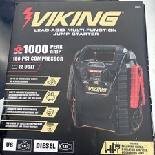 Viking 1000 Peak Amp Multifunction Jump Starter 150 Psi Compressor 12 Volt Viking 1000 Peak Amp Multifunction Jump Starter 150 Psi Compressor 12 Volt