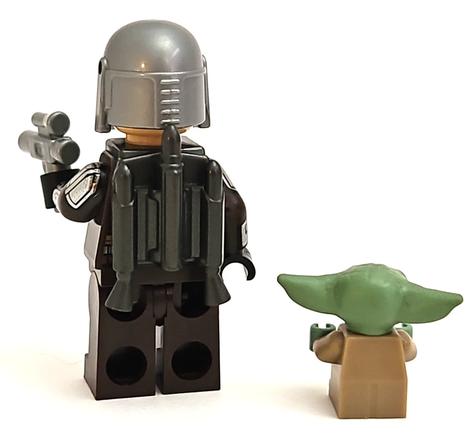 Пара мандалорских минифигурок LEGO Star Wars — Din Djarin Mando Baby Yoda Grogu - Изображение 3 из 3