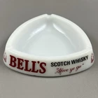 Vintage British Pub Bell's Scotch Whisky 5" Milk Glass Ashtray "Afore Ye Go"