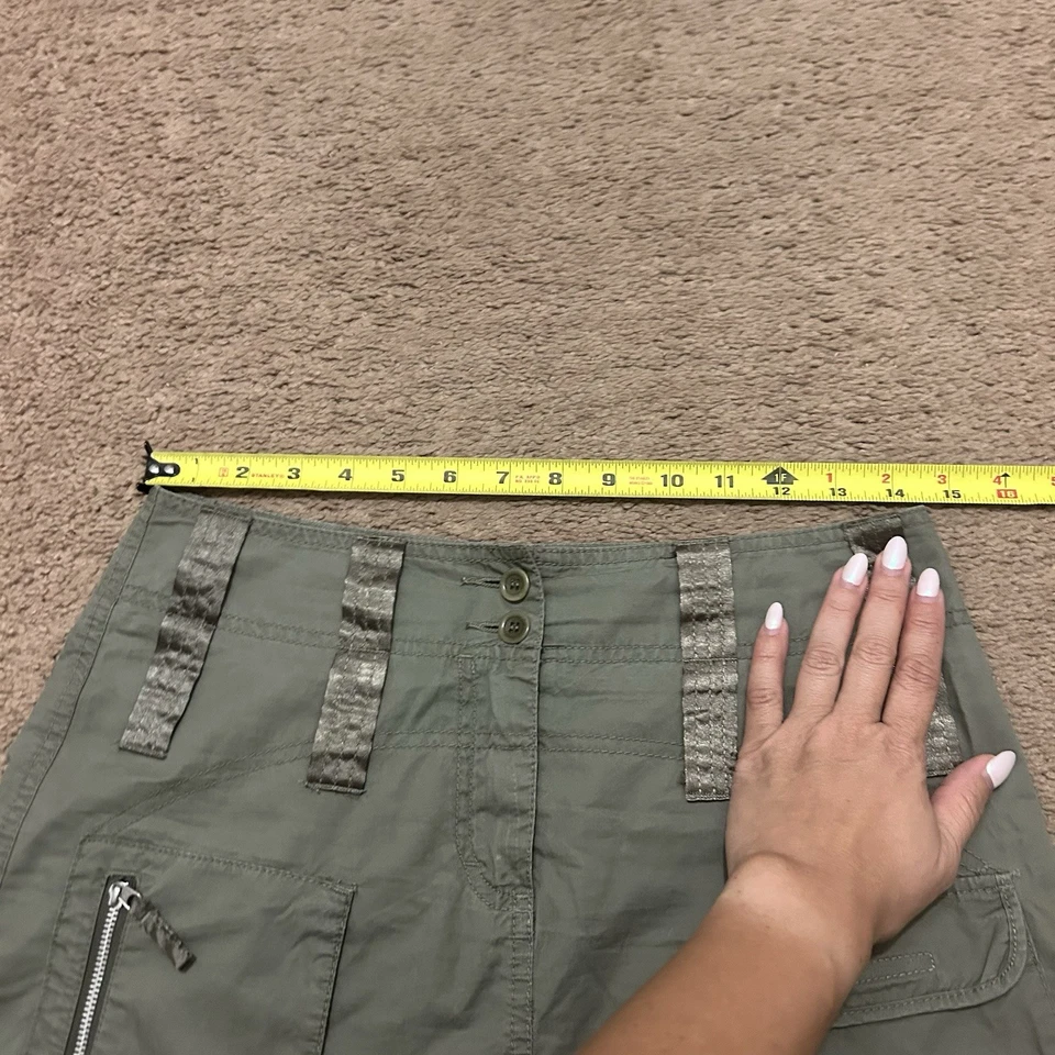 ESPRIT винтажный размер 3/4 (29» талии) армия зеленый одиннадцать карман грузовая юбка Y2K - Изображение 3 из 4