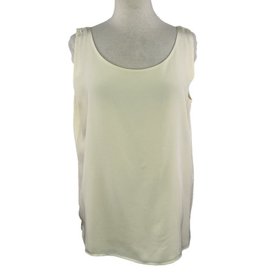 Vtg Classiques Entier Size 14 100% Silk Ivory Tank  90s Minimalist Quiet Luxury
