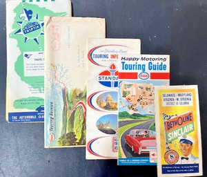 Lot of 5 Unique Vintage Oil Company Touring Guides, Travel Planners, Maps etc.