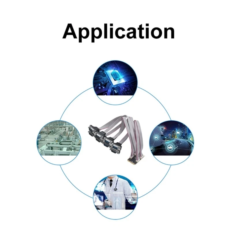 Mini PCIe DB9 RS232 Adapter 8 Mini PCI-E Card 15 KV ESD Protection EXAR 17V358 - Image 4 of 4