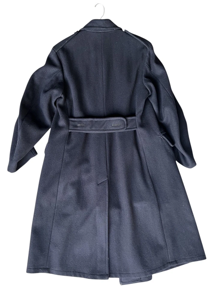 Gran abrigo de lana de doble botonadura original de la década de 1950 con fecha de defensa civil británica 40-43 Foto 2 de 4