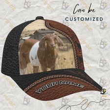 Personalized Goat Farm Hat, Custom Name Farmer Cap Country Style Gift