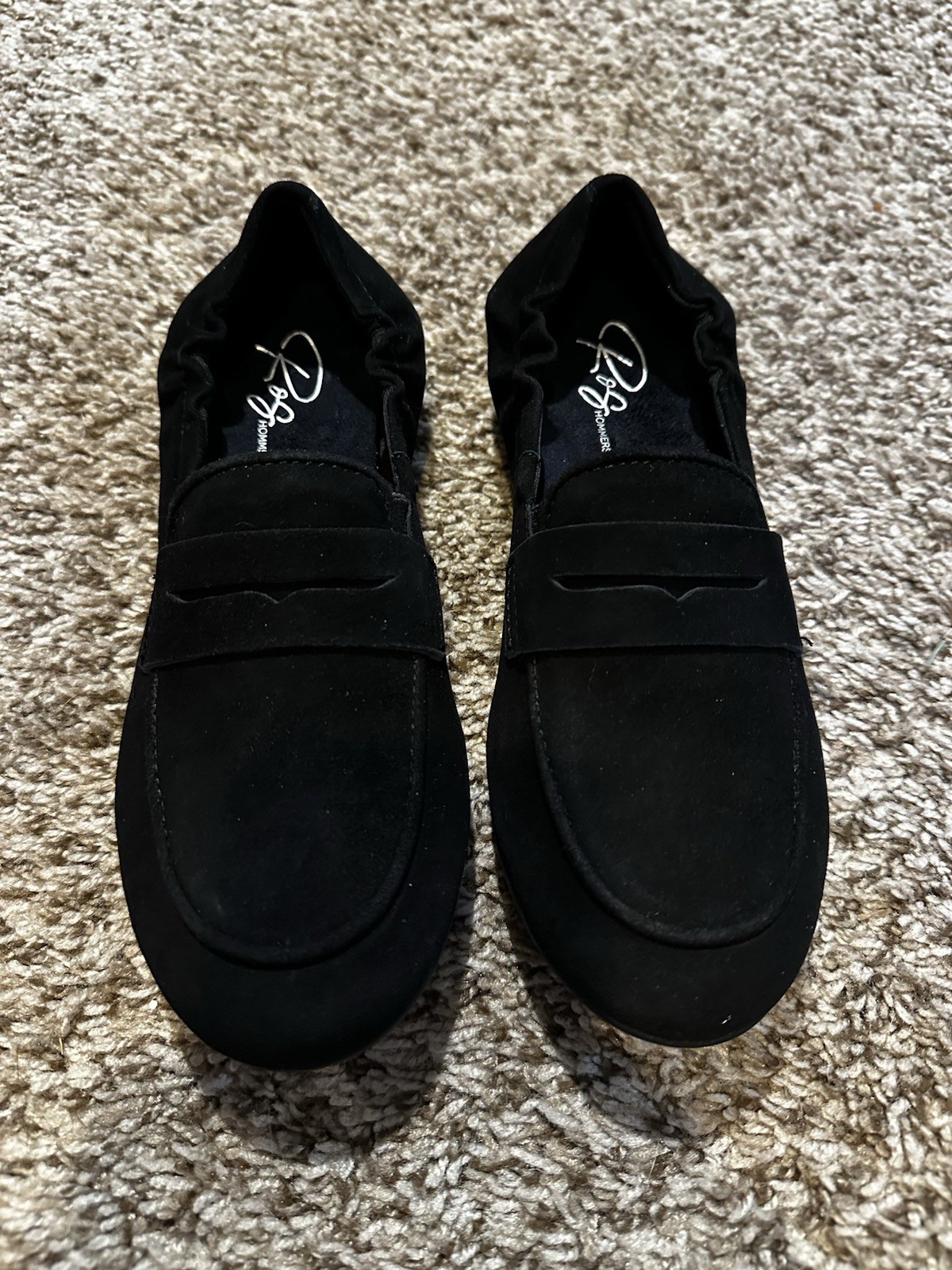 Ros Hommerson Trish Women's Penny Loafer Mule Slip On Black Suede Shoe Flat 7M