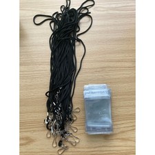 Set of 25 Clear Plastic ID Badge Holders and 25 Black Lanyards