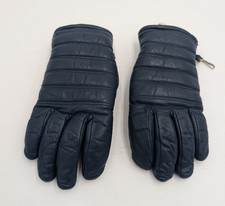 Vintage Women's Gloves Blue Leather Winter Ski Size L Promark