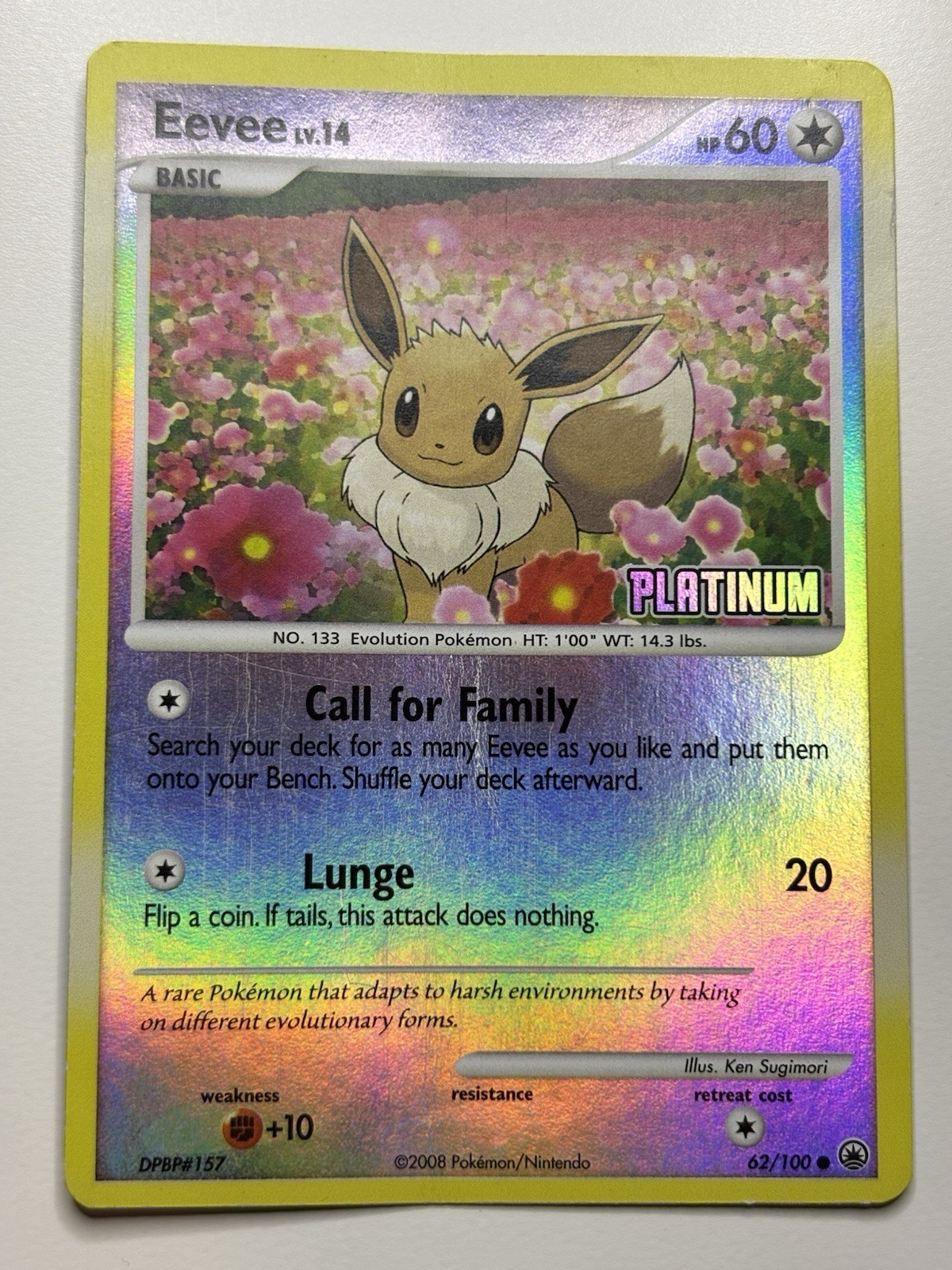 Eevee - [Platinum] 062/100 Burger King Reverse Holo MP