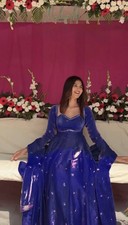 Ethnic Wear Royal Blue Soft Silk Anarkali Suit With Dupatta For Women  Girls