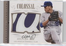 2014 Panini National Treasures Colossal Team Logos Prime 5/10 Hyun-Jin Ryu z1r